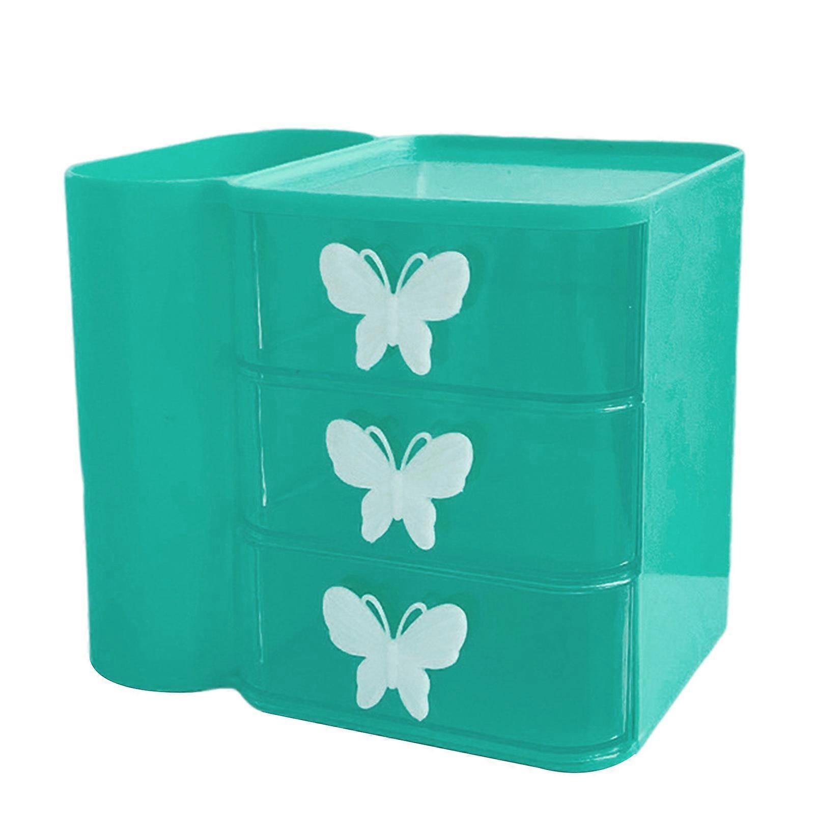 Drawer Type Desktop Storage Box with Pen Holder Large Capacity Multi-Layer Dustproof Sundries Case Makeup Container
