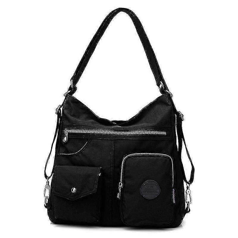 lady's waterproof multi-functional nylon bag(black)