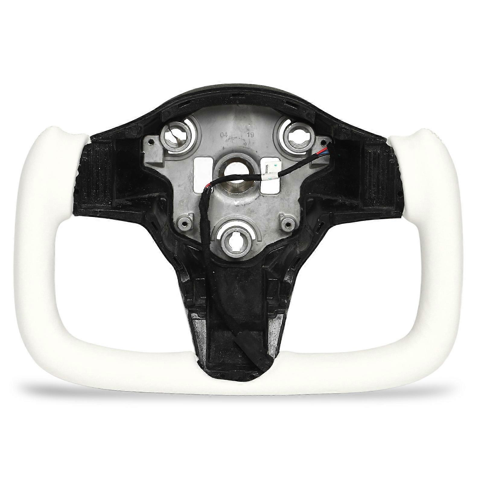 Yoke Steering Wheel with Heating Function White Nappa Replacement for Tesla Model 3 2017?2021