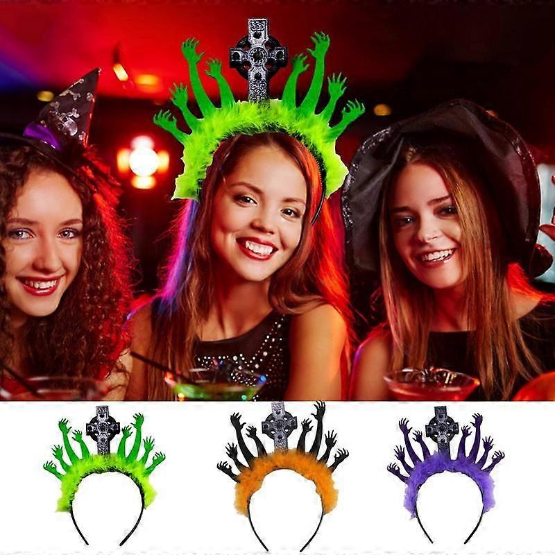 Halloween Headband Girls Festival Horror Headwear Halloween Zombie Hand Gothic Tombstone Hair Band Accessories Party Supplies