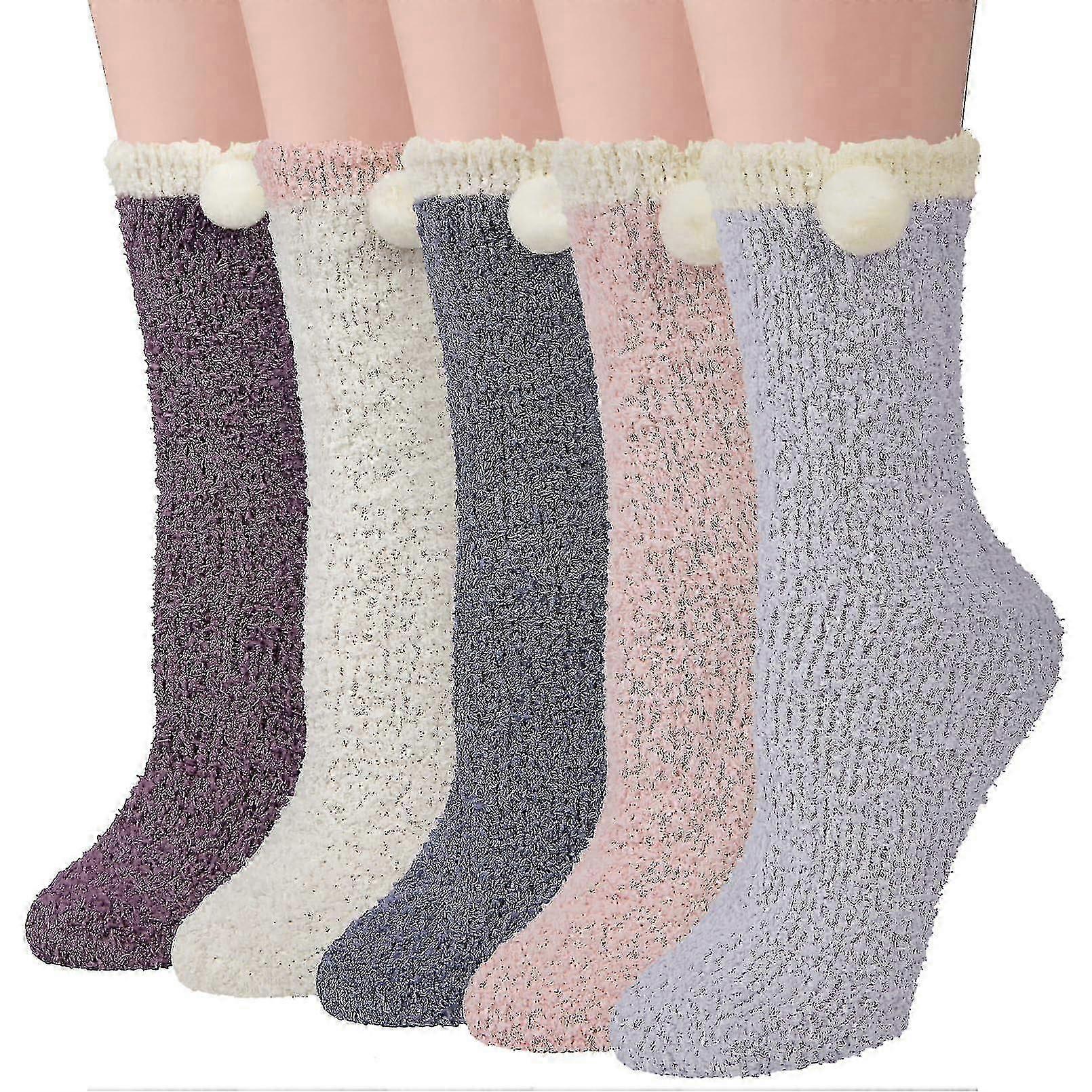 Women's Cuddly Socks Winter Fluffy Socks Coral Fleece Plush Socks House Socks Warm Bed Socks Gifts Socks Secret Santa Gifts For Women, Multipack