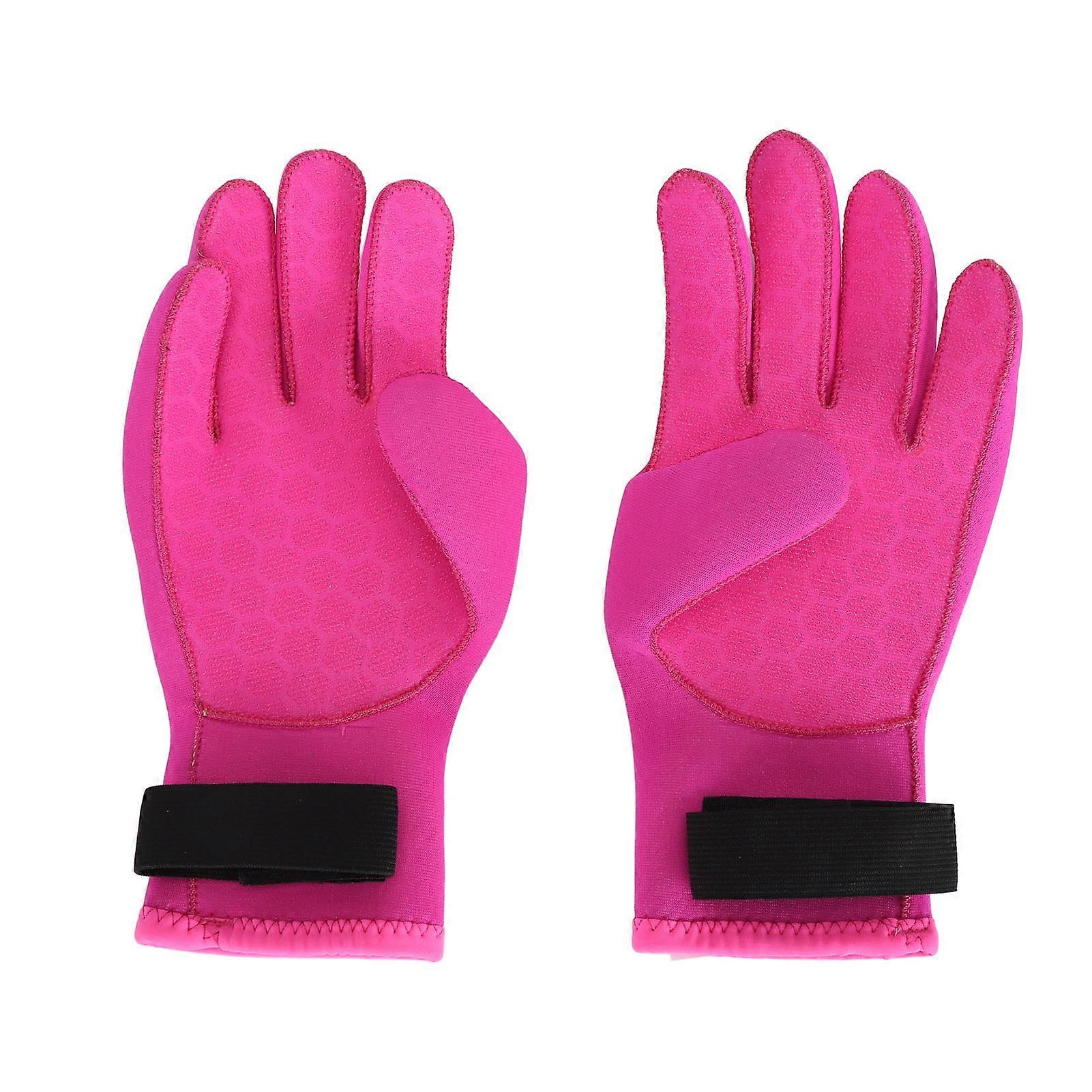 Θερμική αντιολισθητική στολή κατάδυσης από νεοπρένιο πέντε δακτύλων πάχους 3 χιλιοστών, γάντια θαλάσσιων σπορ για κολύμβηση με αναπνευστήρα, σέρφινγκ, κολύμβηση, κόκκινο