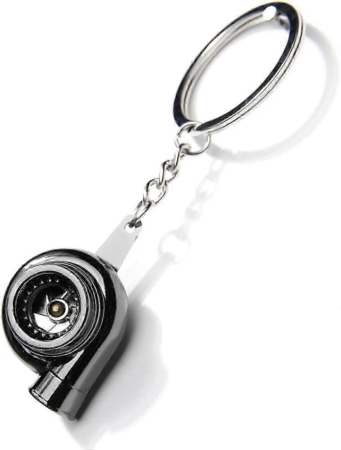 Creative Auto Part Model Car Turbine Keychain Keyring Key Chains Keyfob Car Accessories (Black)