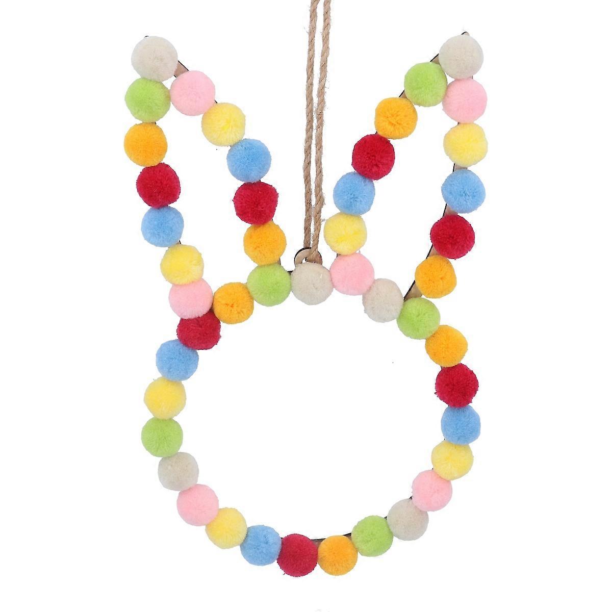 Gisela Graham Colourful Easter Pom Pom Bunny Decoration