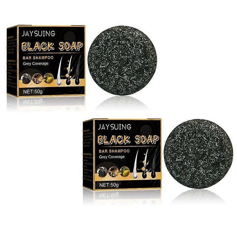 2Pcs Cheveux Assombrissant Shampooing Naturel Polygonum Essence Barre Shampooing Savon Pour Femmes Hommes