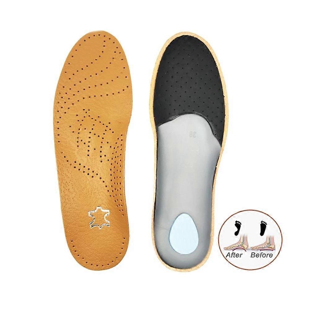 1 Pair Leather Orthopedic Insole for Shoes Flat Foot Arch Arch Sole Insoles Fitness Sports Unisex Pads Foot Care for