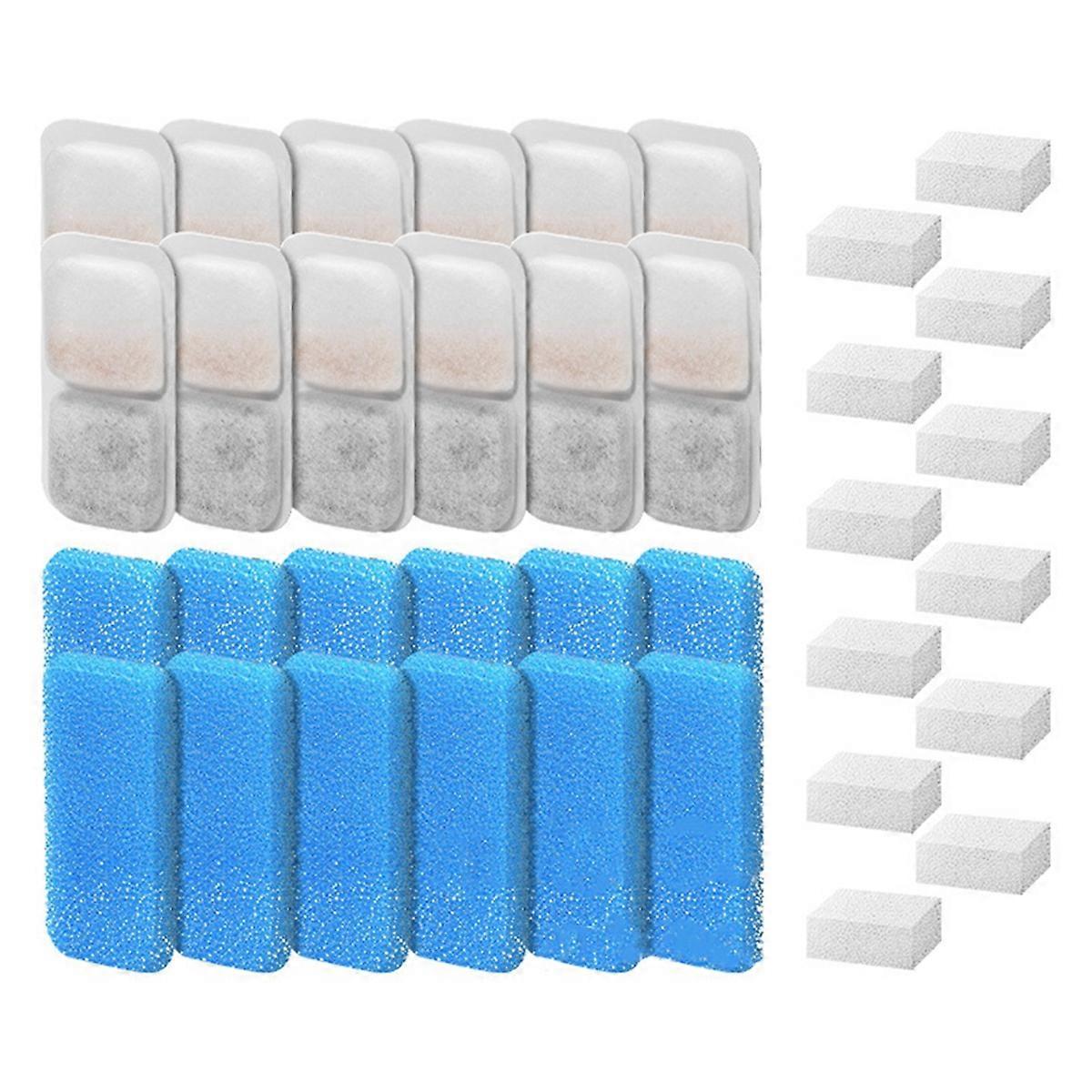 Cat Water Fountain Filters for Automatic Pet Water Fountain Replacement Filters and Sponges 12 Set