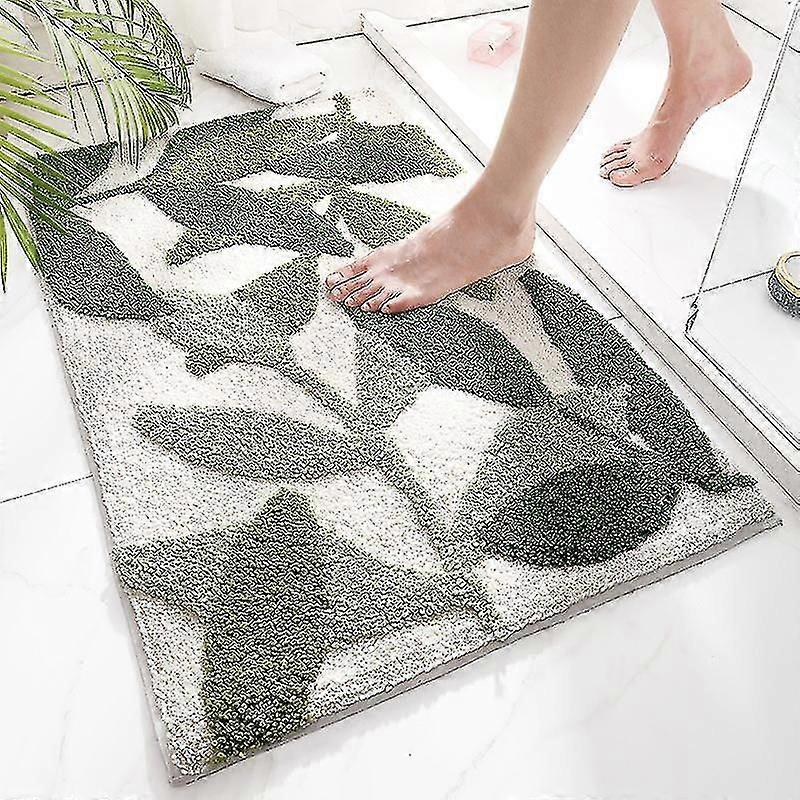 2024,Non-Slip Bath Mat, Green Leaf Bathroom Floor Mat Super Soft and Water Absorbent