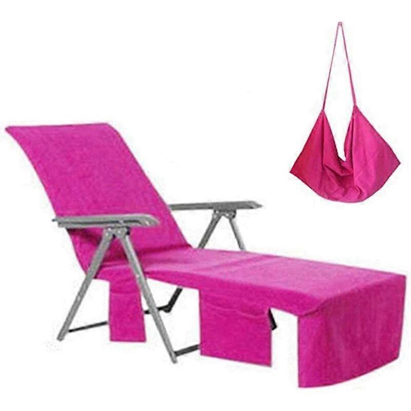 Quick-Drying Microfiber Beach Chair Cover with Storage Pockets