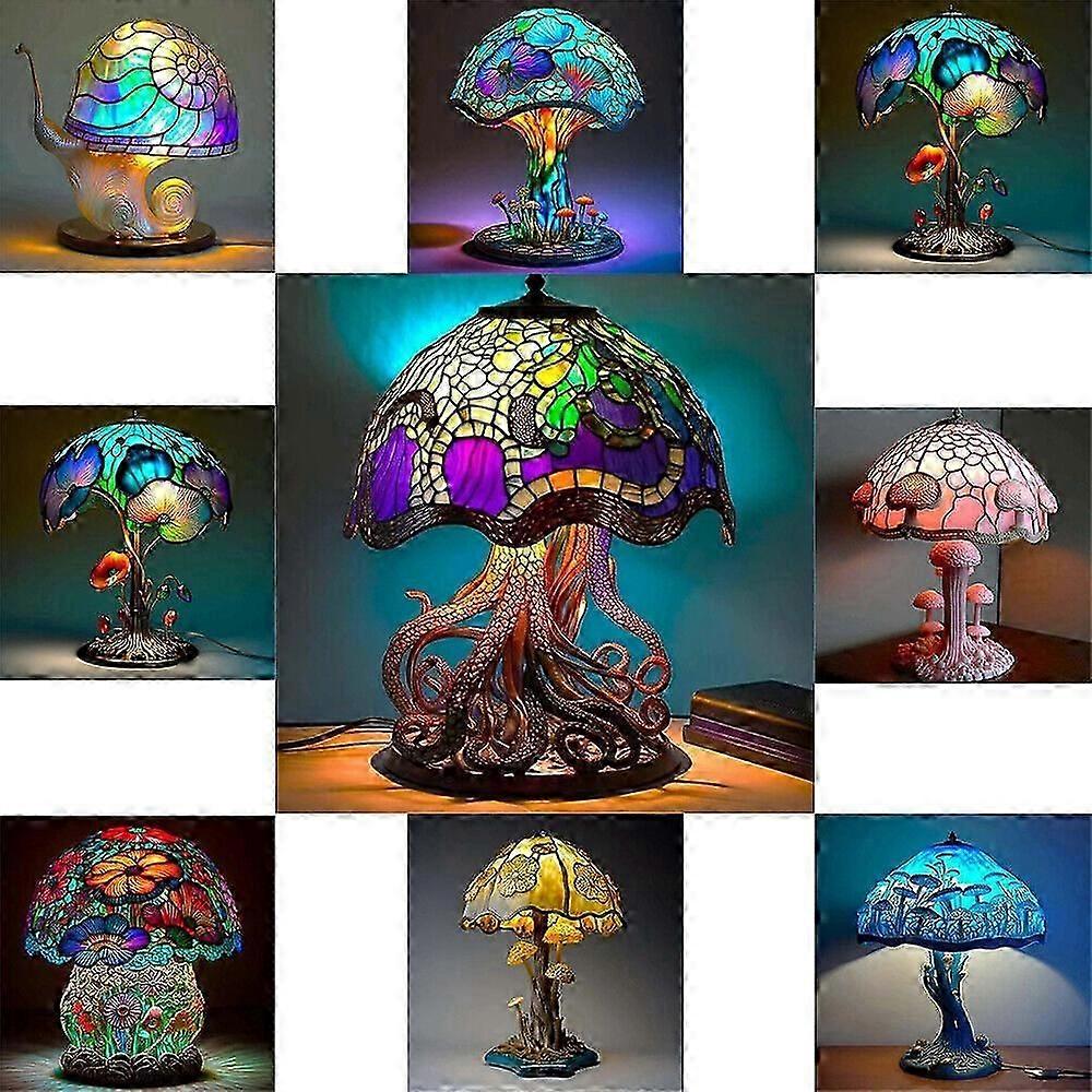 Colored Resin Flower Mushroom Series Table Lamp 5.9 In Table Lamp Night Lamp