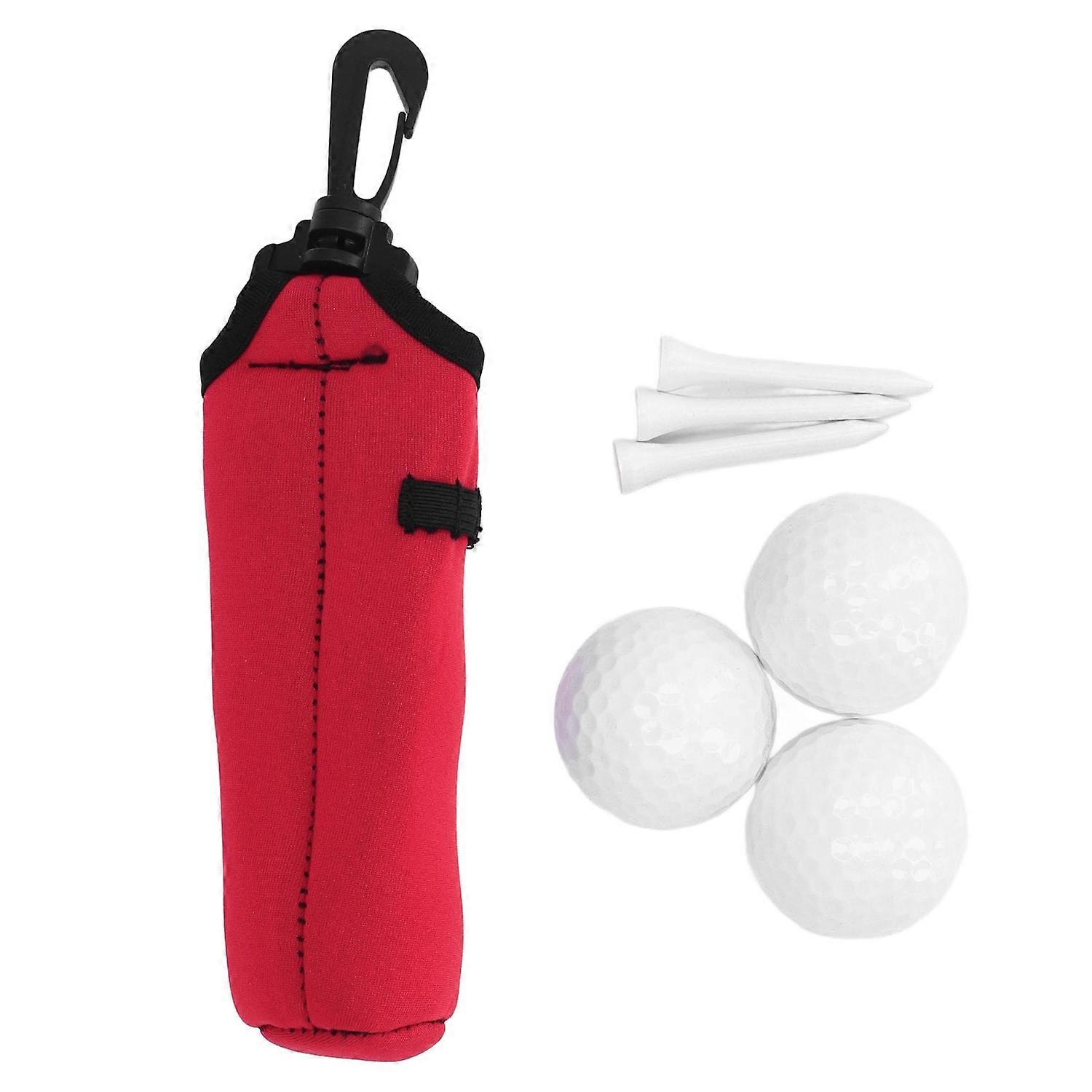 Ball Tee Holder Carry Bag Neoprene Portable Small Ball Holder Pouch with 3 Balls and 3 Tees for Men