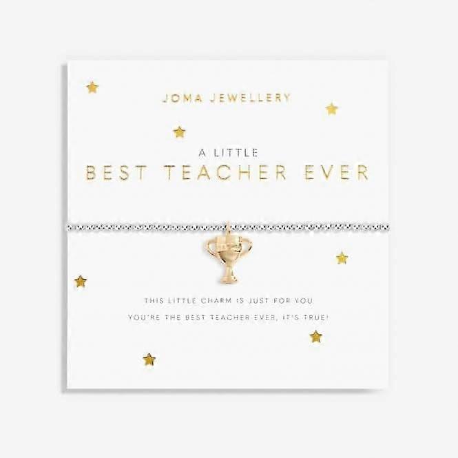 Best Teacher Ever Silver And Gold 17.5cm Stretch Bracelet 6069