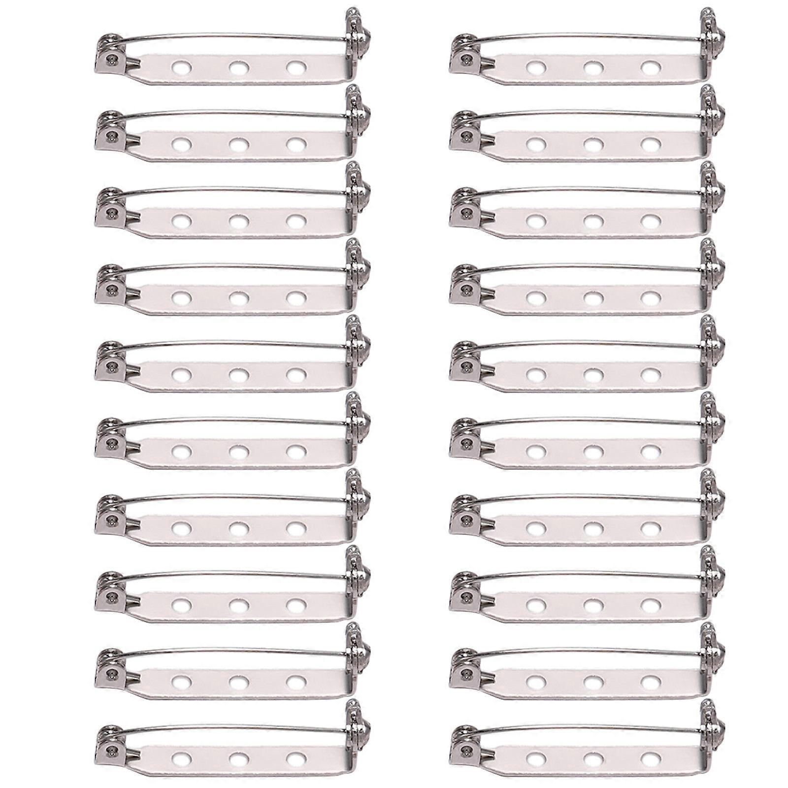 مجموعة من دبابيس 20 قطعة مع ثقوب DIY اكسسوارات المجوهرات الدورية دبابيس مشبك الأمان دبابيس لاصقة 20/25 / 32 مم فضي 32 مم