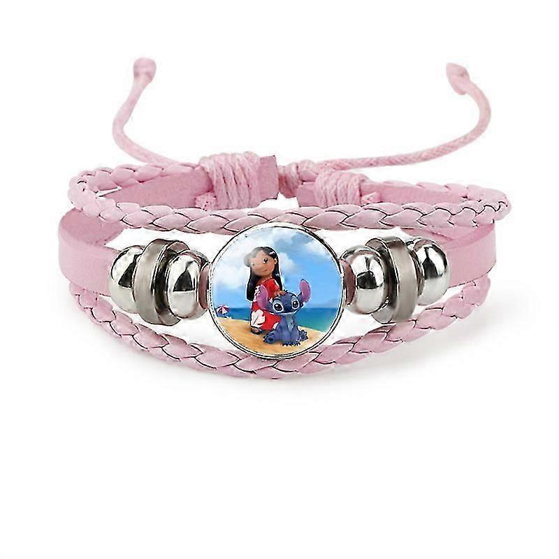 Lilo and Stitch Charm Bracelet, Stylish Leather Beaded Jewelry for Women Girls Ideal Stitch Birthday Gift