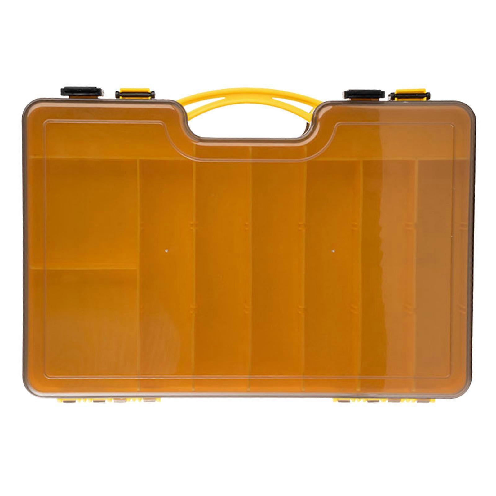 Two Layer Fishing Tool Box MultiCompartments Case Fishing Tackle Box with Removable Dividers Easy to Use Yellow