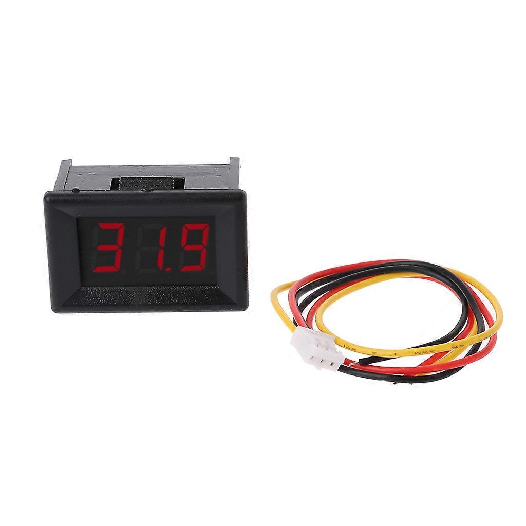 Mini Digital Voltmeter 0.36 Inch Three-Wire for DC 0-100V Voltage Tester for Measuring the Car Battery Voltage Lightweig Black