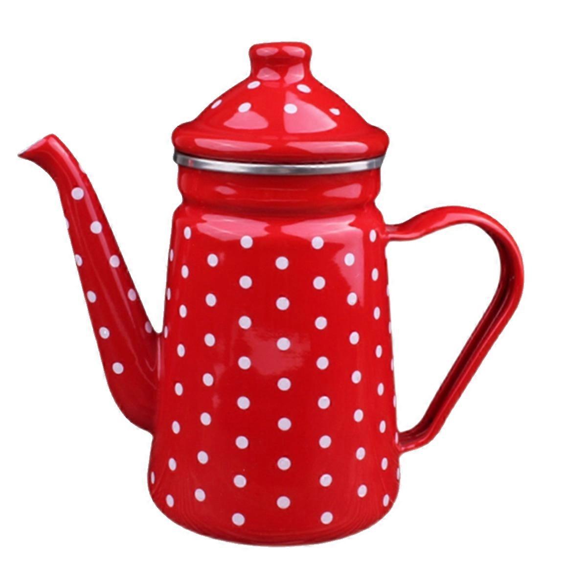Enamel Coffee Pot 1.2L Pour over Coffee Pot Teapot Water Boiling