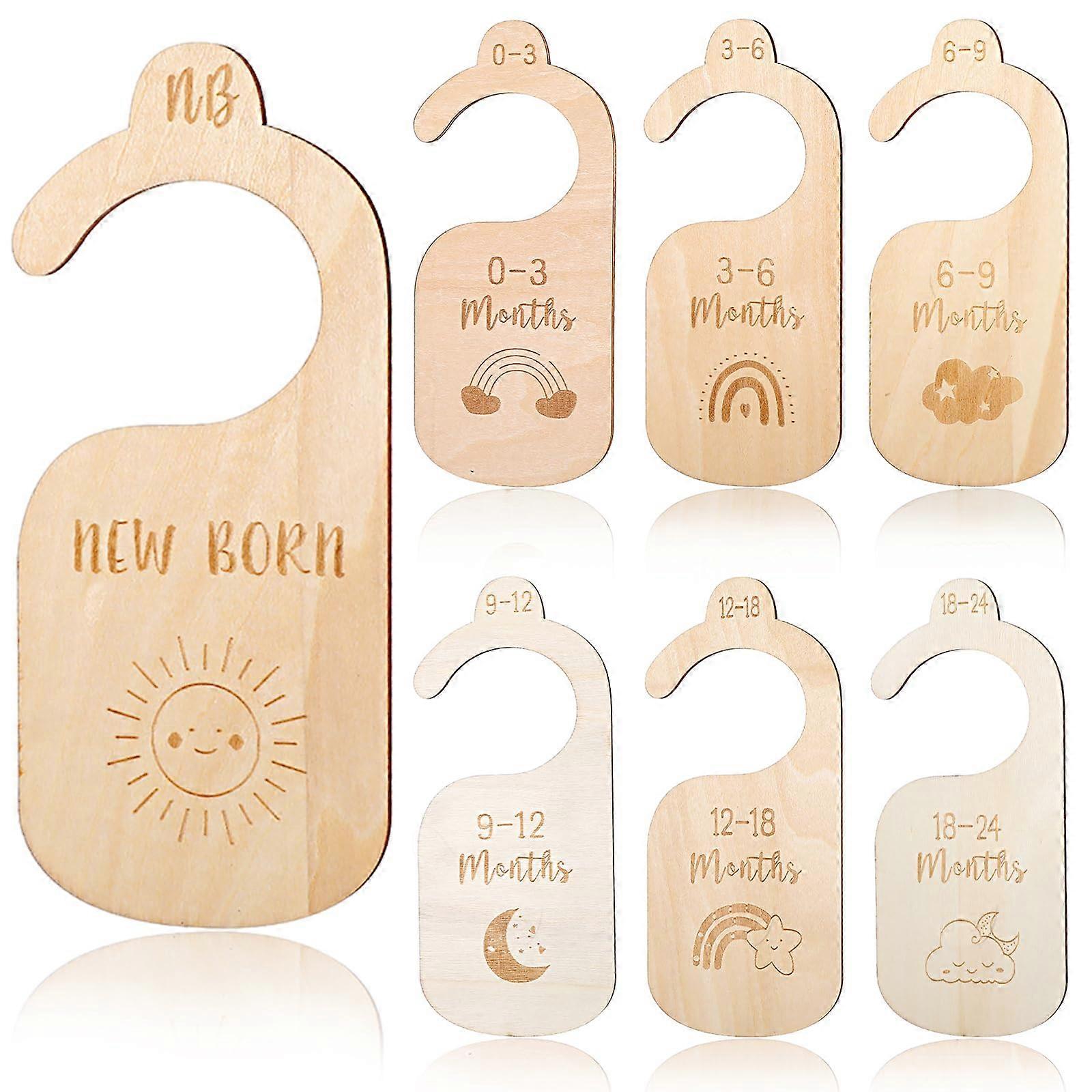 Double Sides Wooden Baby Closet Dividers for Nursery Storage, Adjustable Size, Natural Finish, Child-Safe Material