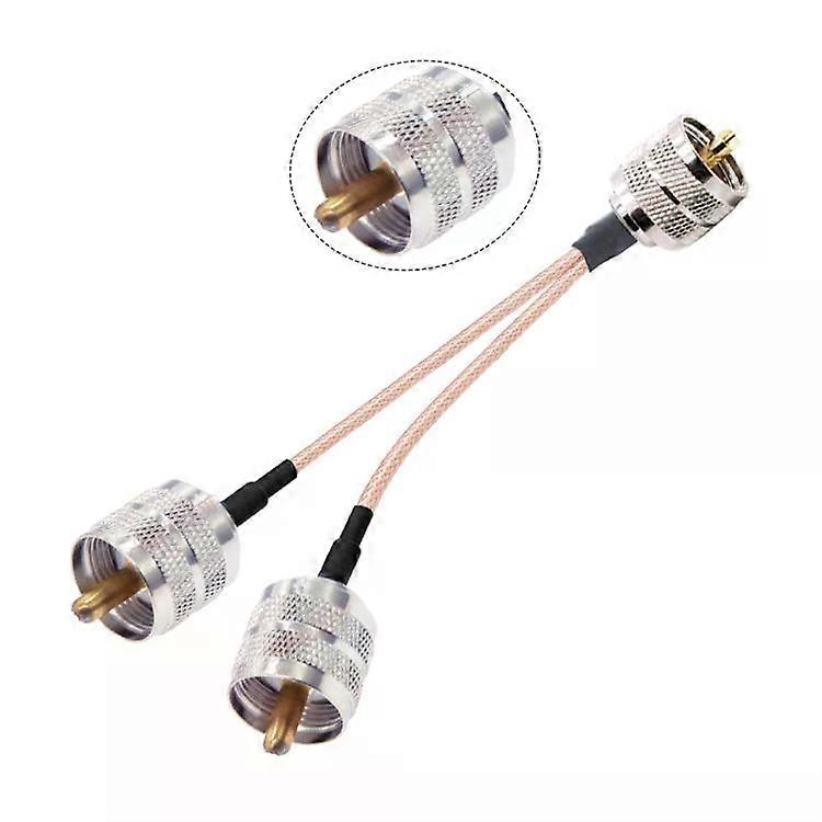 UHF Male To Dual UHF Male Split 1 In 2 Cable SO239 To PL259Y RG316 Adapter Cable 20cm