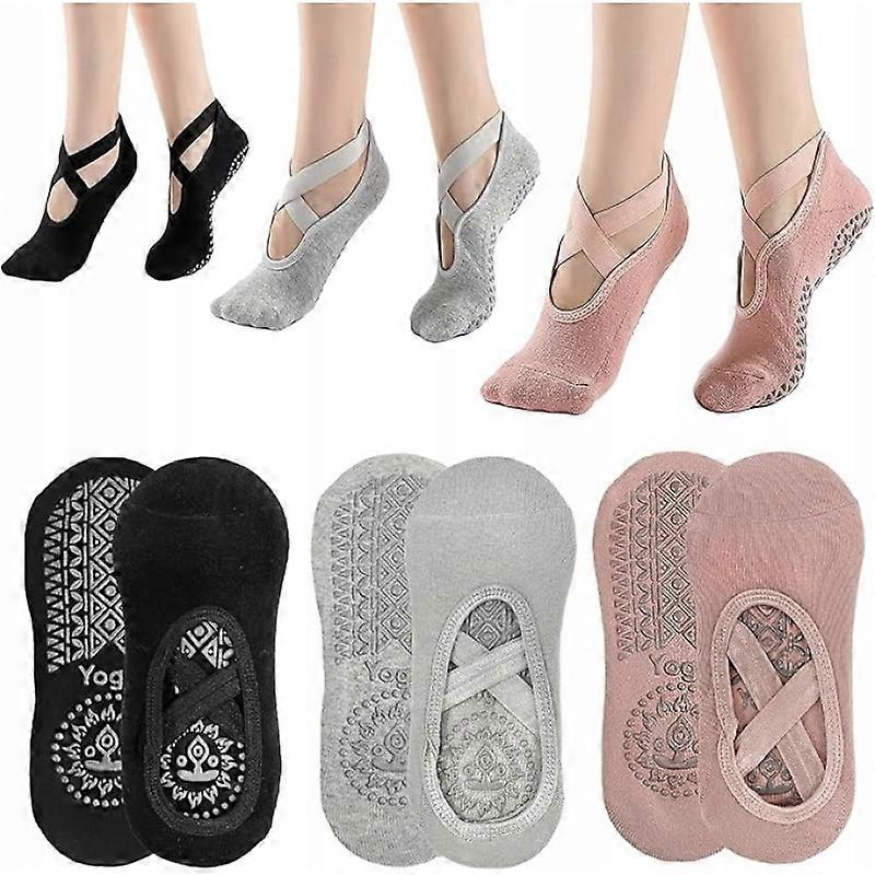Yoga Socks Women's Dance Socks Pilates X 3 Pairs