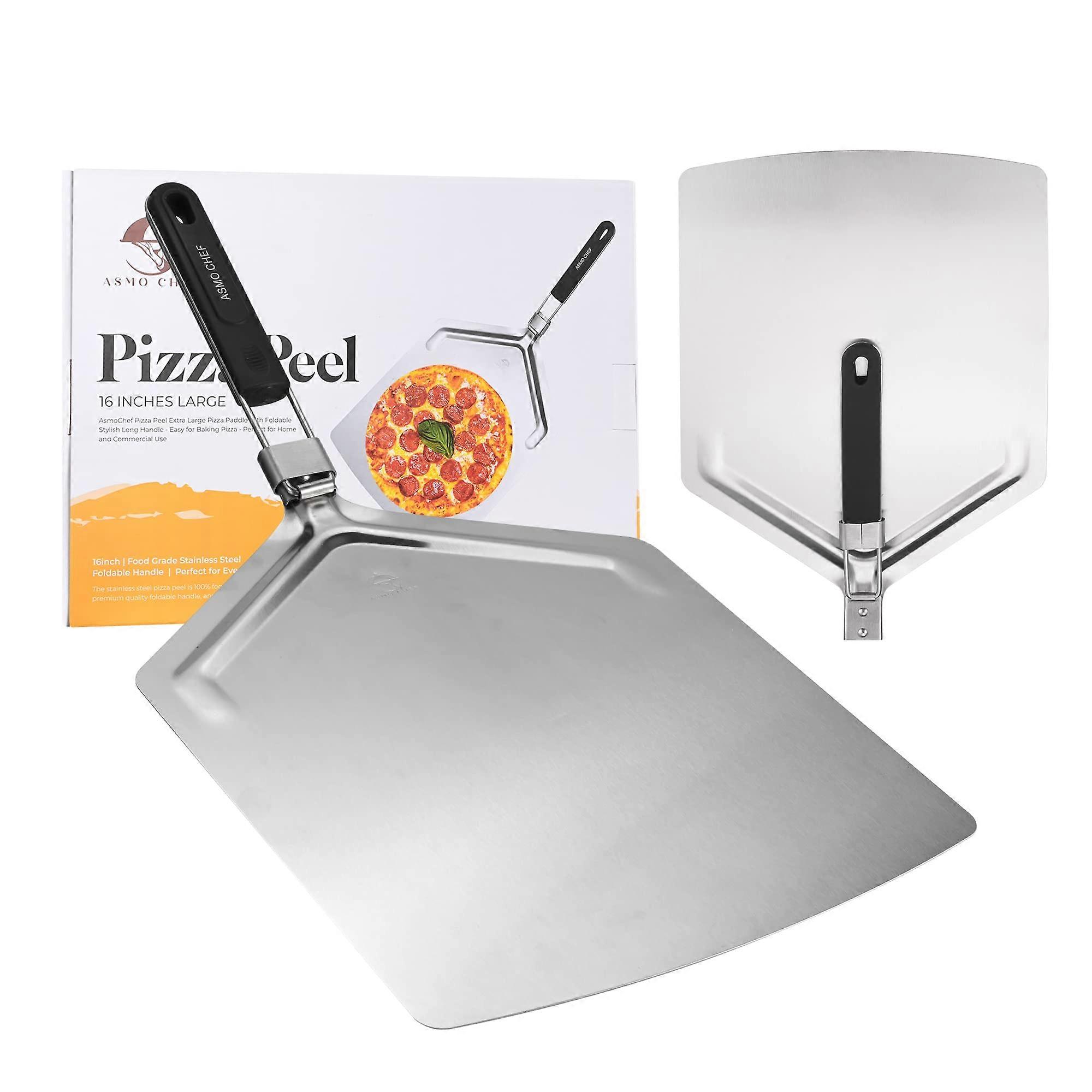 Pizza Peel 13 x 16 Inches, Extra Large Pizza Paddle With Foldable Long Handle For Baking, Home And Commercial Use