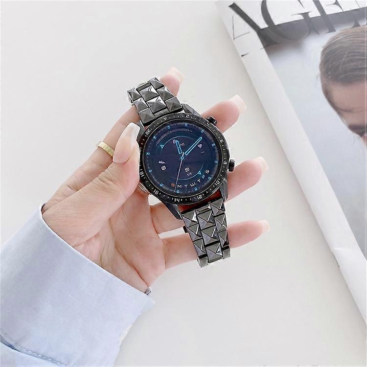 Compatible For Huawei Watch GT3 46mm/Xiaomi Haylou RS3 22mm Universal Rhombus Grid Design Ceramic Watch Strap Wrist Band