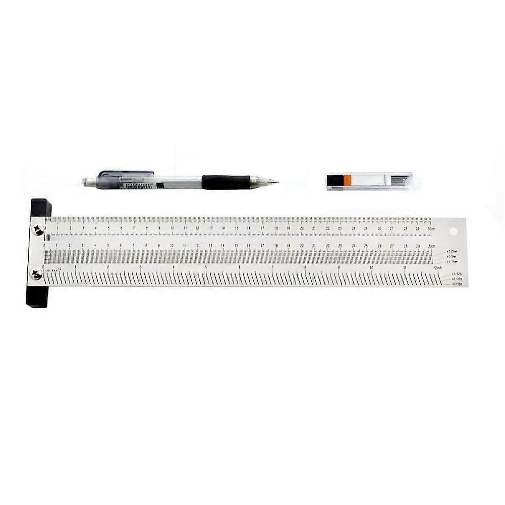 Ultra Accuracy Marking Ruler 300mm Stainless Steel Woodworking Scribing Tool for Precision Marking and Gauging