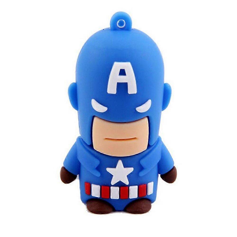 Captain America Super Hero 128GB USB External Hard Drive Cartoon Style Flash Drive Cute Novelty Memory Stick U Disk