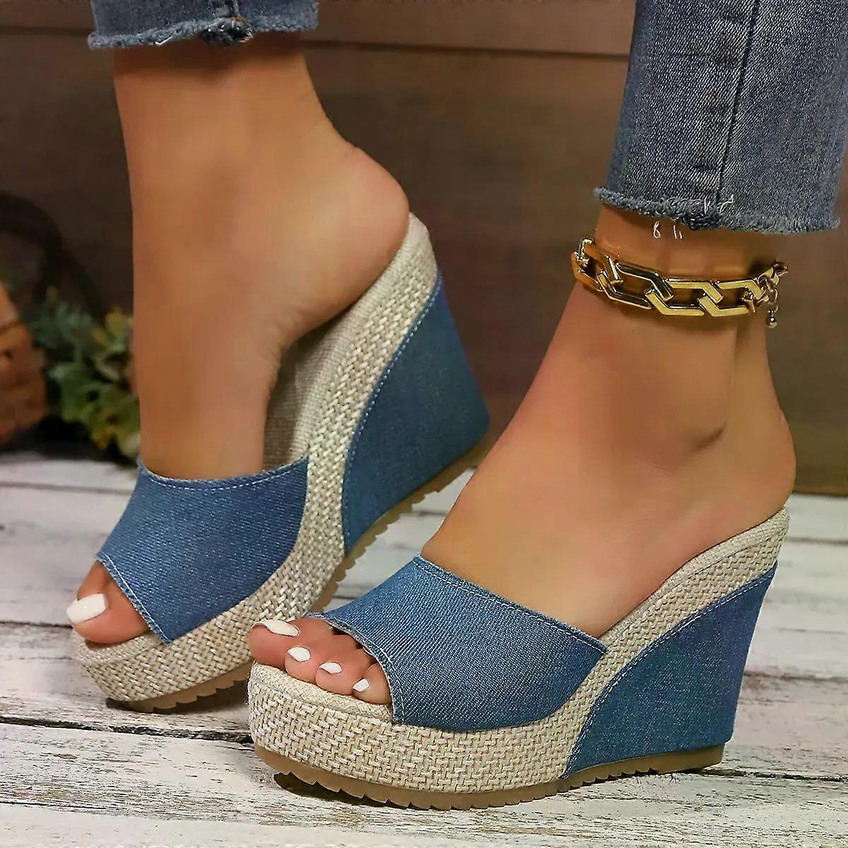 Women Wedges Slippers Summer New High Heels Women Sandals Shallow