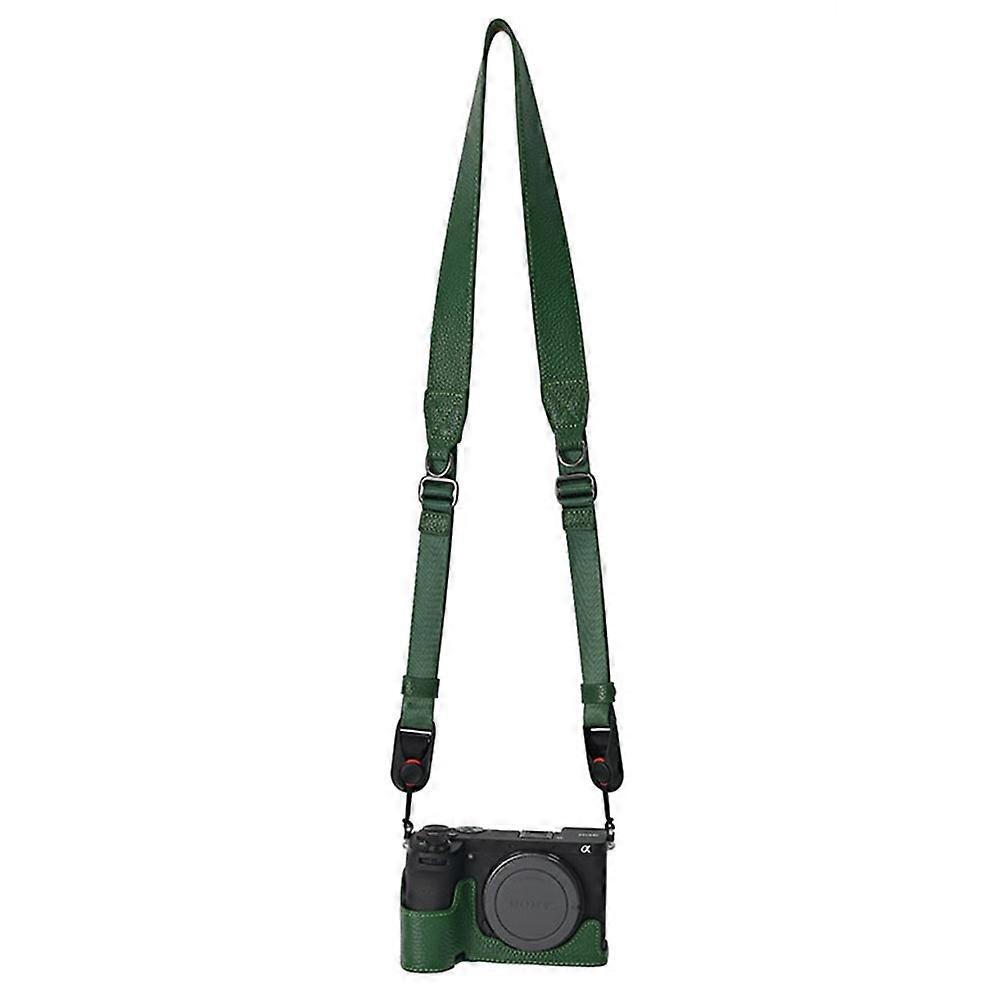 For Sony A6700 Camera Case Large Opening Genuine Cow Leather Protector with Shoulder Strap