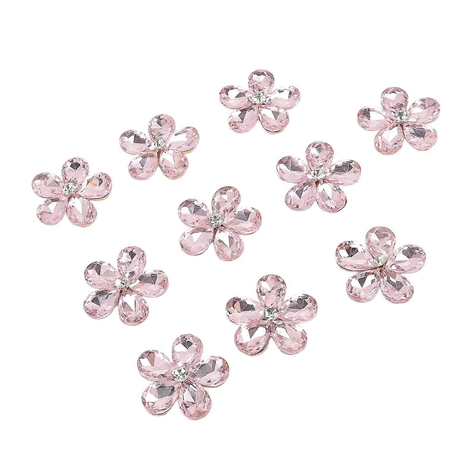 10PCS Flor Strass Flat e Slick Bottom Multifuncional Rhinestone Enfeite