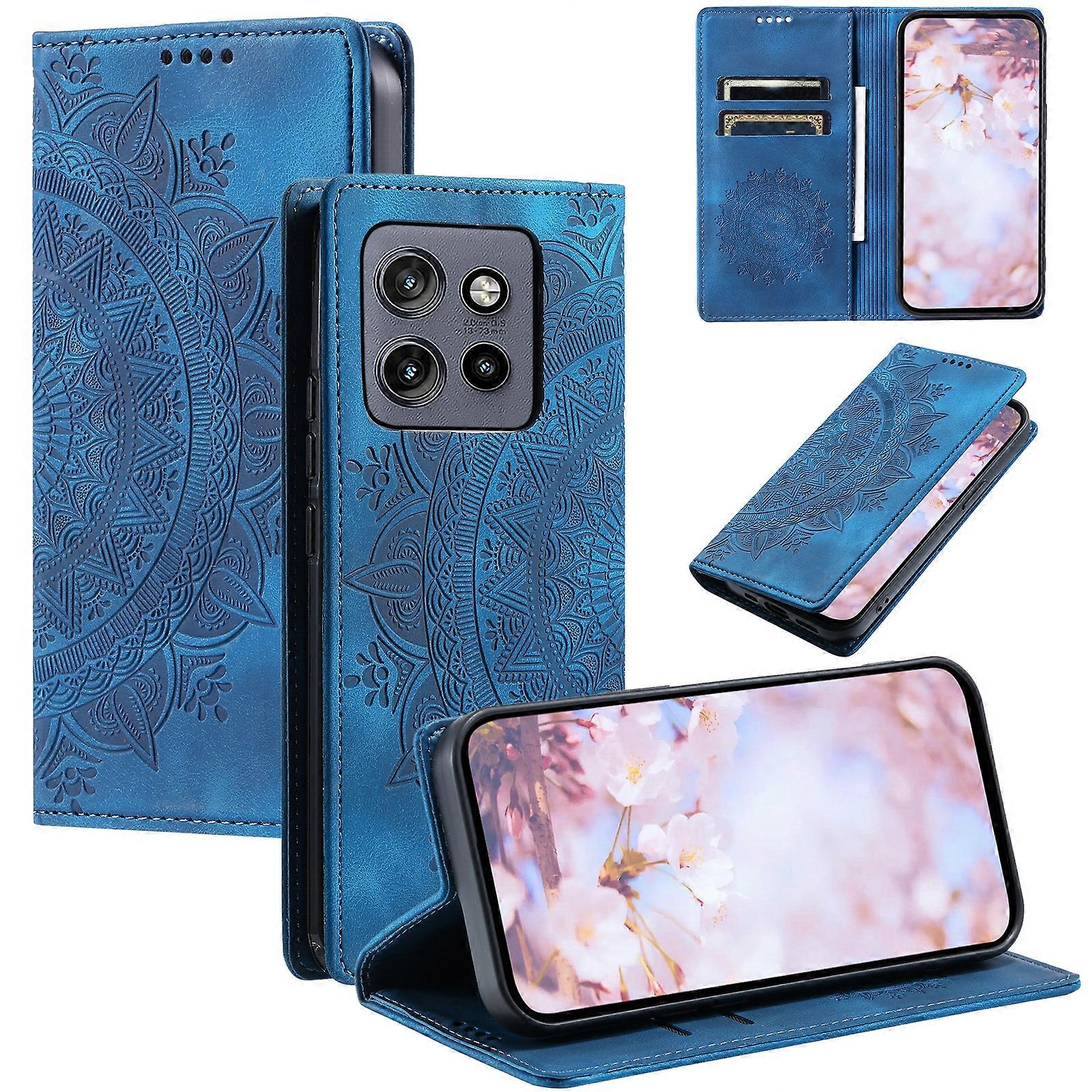 Totem Embossed Magnetic Leather Phone Case