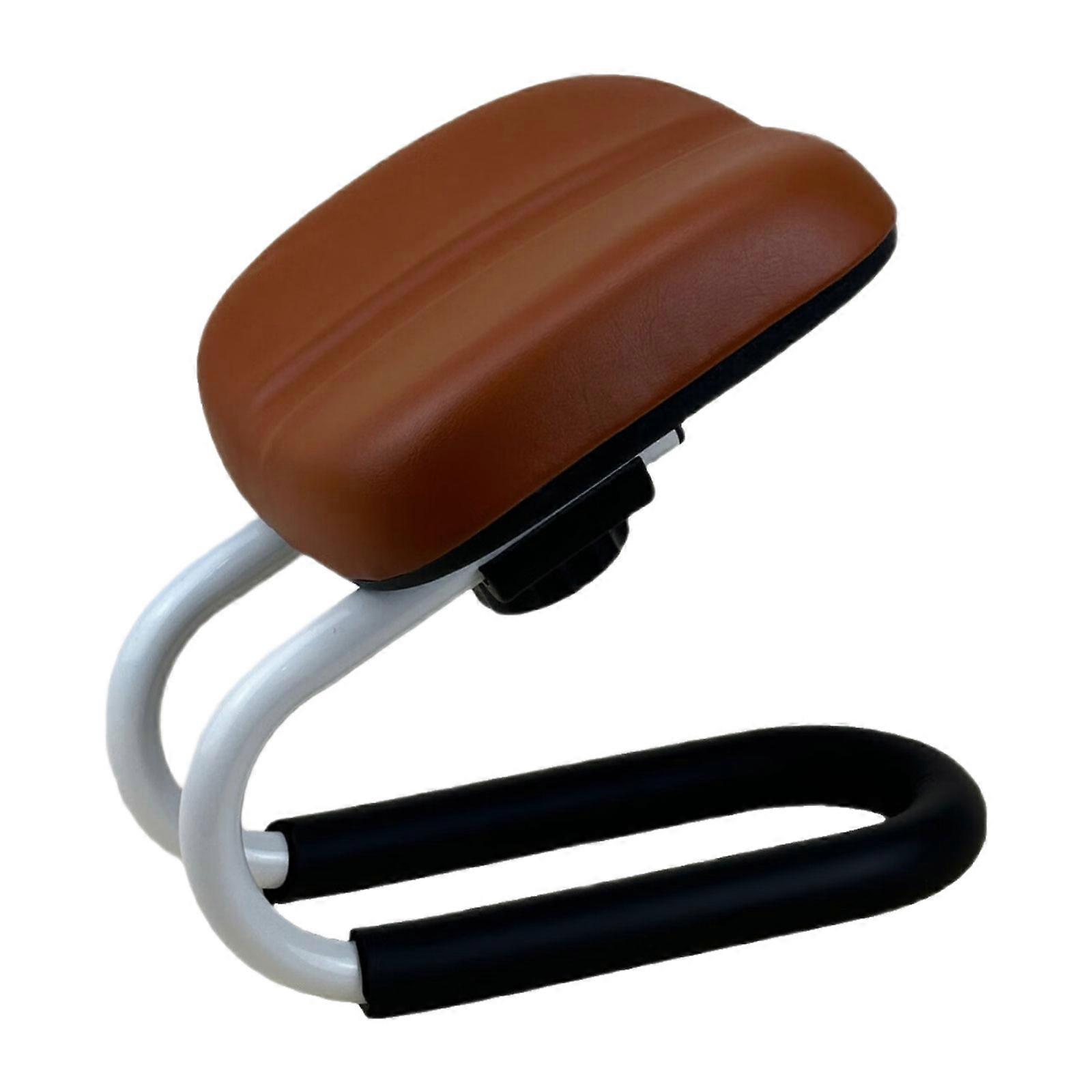 Multiple Angle Adjustable Worship Stool Featuring Breathable PU Surfaces And Metal Base For Spiritual Practice Brown