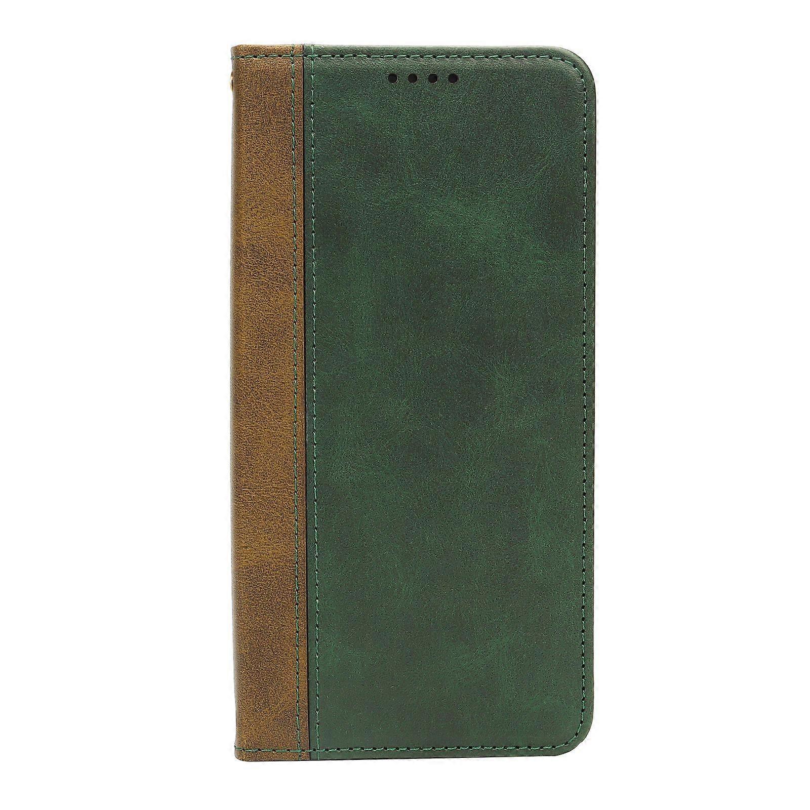 Applicable To Apple Iphone16e Flip 12 Phone Case 15Pro Calf Leather Color Matching 11 Strong Magnetic 13 Drop-Resistant Leather Case