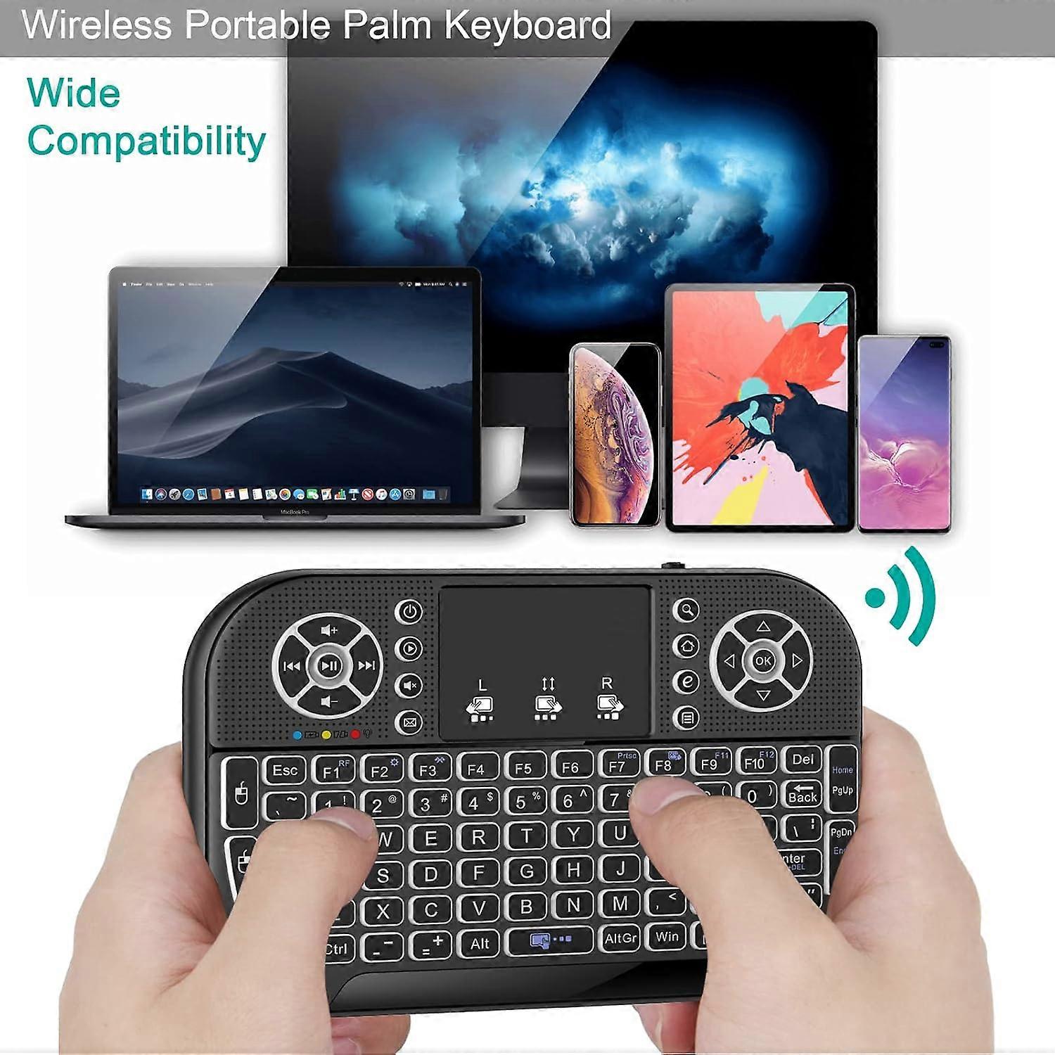 Mini Bluetooth Keyboard Dual Modes 2.4GHz Bluetooth Wireless Controller With Touchpad RGB Backlit