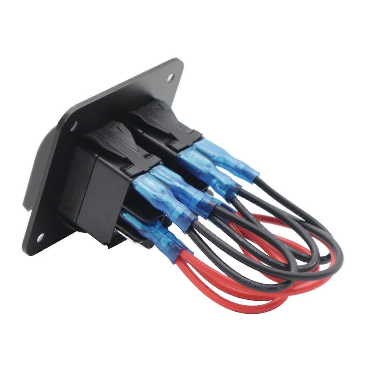 Marine Panel 2-Button Switch Panel Blue 5p Multi-use Rv Automotive Control Panel