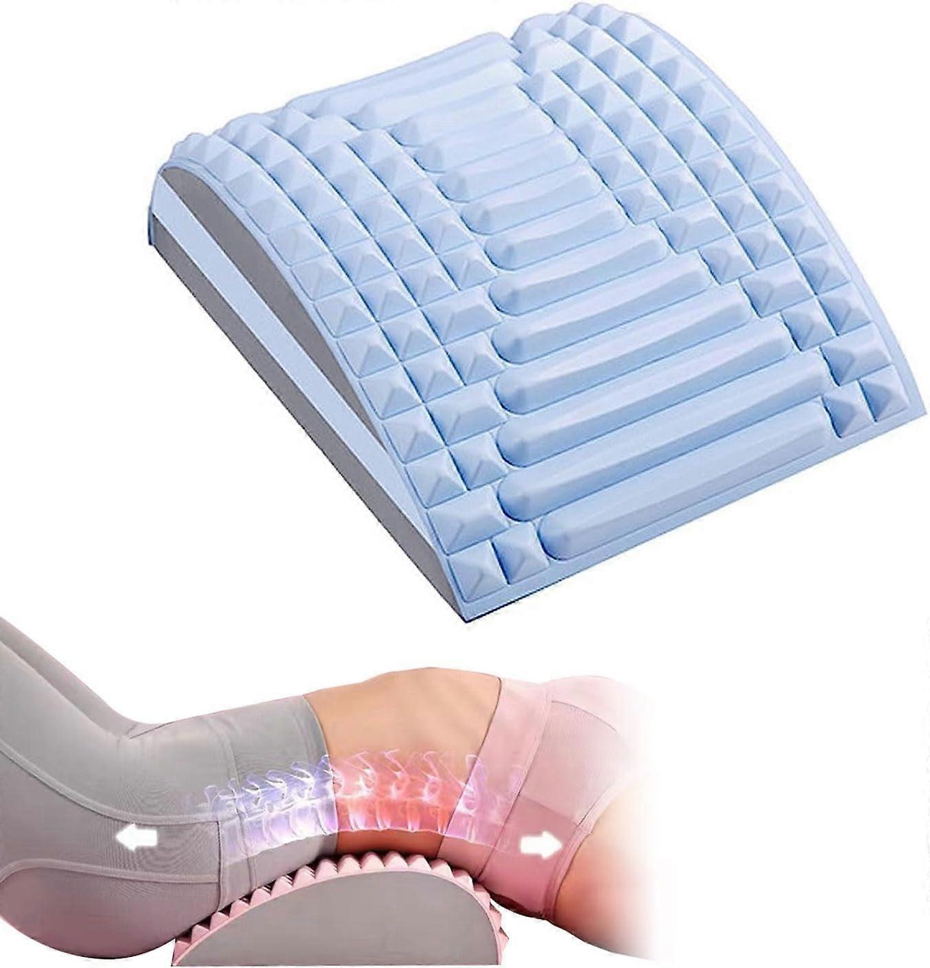 Neck & Back Stretcher for Lower Back and Neck Pain Relief, Adjustable Spine Board for Herniated Disc and Sciatica, Blue