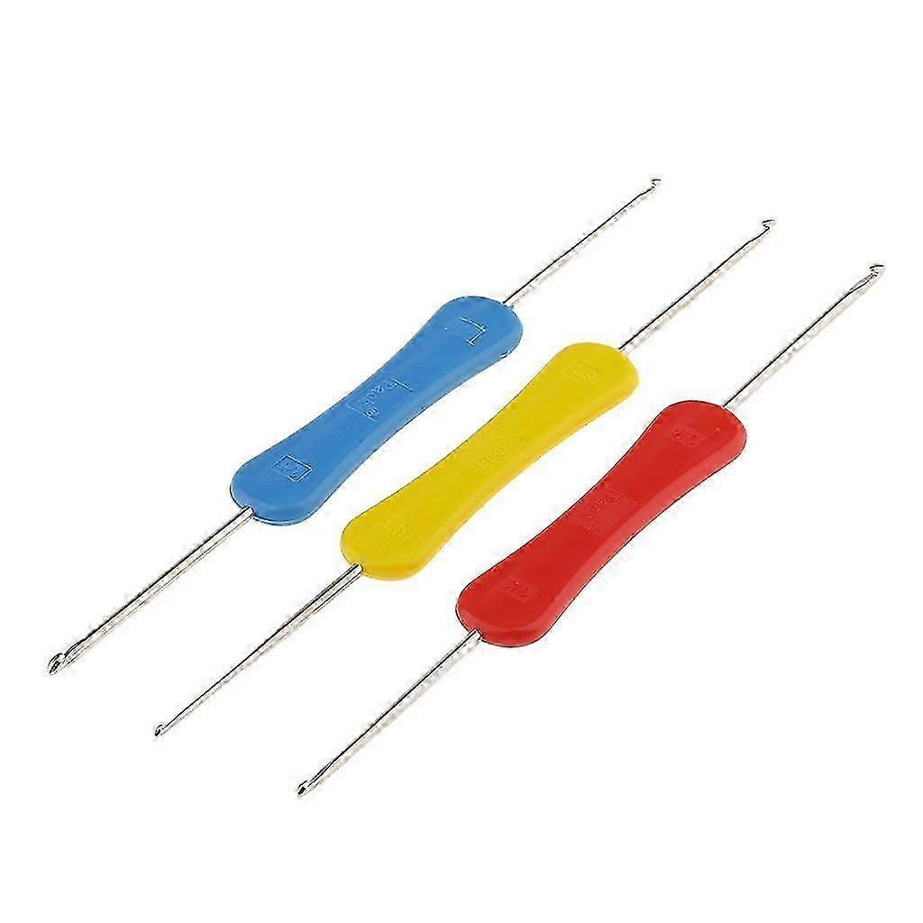 3 gemischte doppelseitige Griff Häkelnadeln handgemachtes Nähwerkzeug