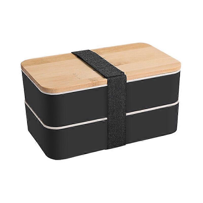 Bamboo Bento Box for Healthier Lunches, Japanese Design Stackable Bento Box with Leak Resistant Containers, Space-Saving Lunch Containers for Work