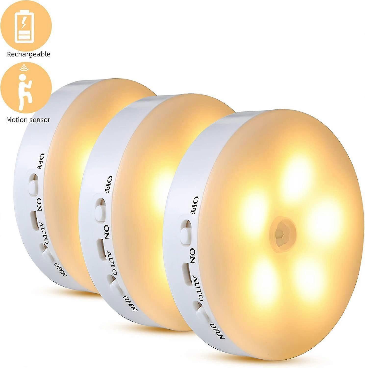 Rechargeable Night Light 3 Piece Set With Motion Sensor Automatic Wall Light Led Kids Night Light