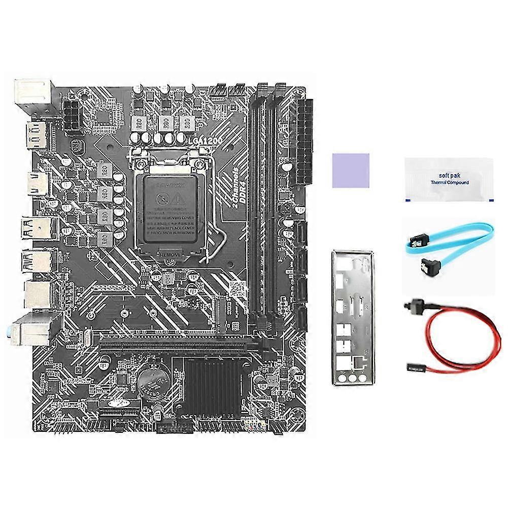 H510 Desktop Motherboard+sata Cable+baffle+thermal Grease Lga1200 Ddr4 Gigabit Lan For I3 I5 I7 10/