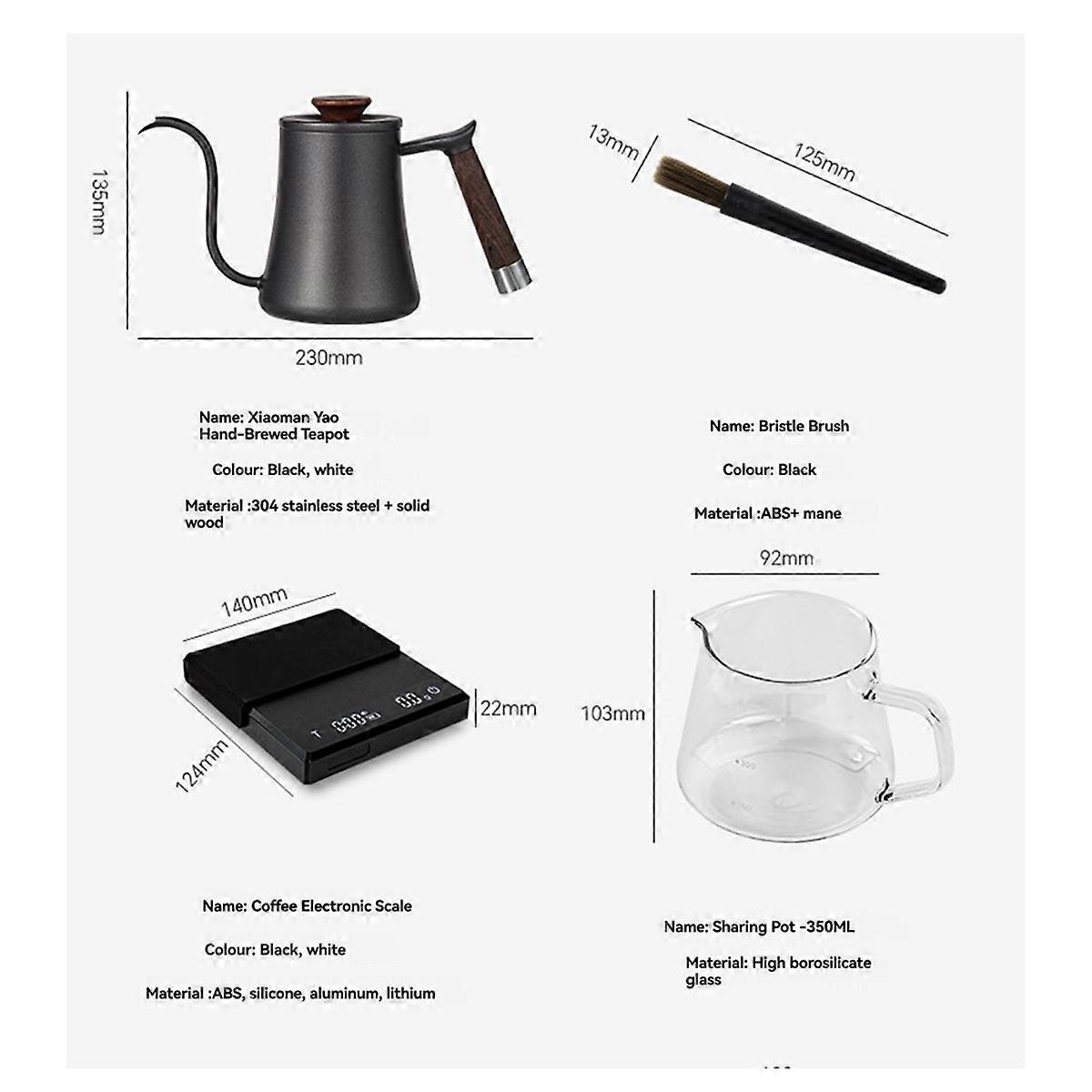 Pour over Coffee Maker Set W/Coffee Pot Coffee Scale Dripping Cup C