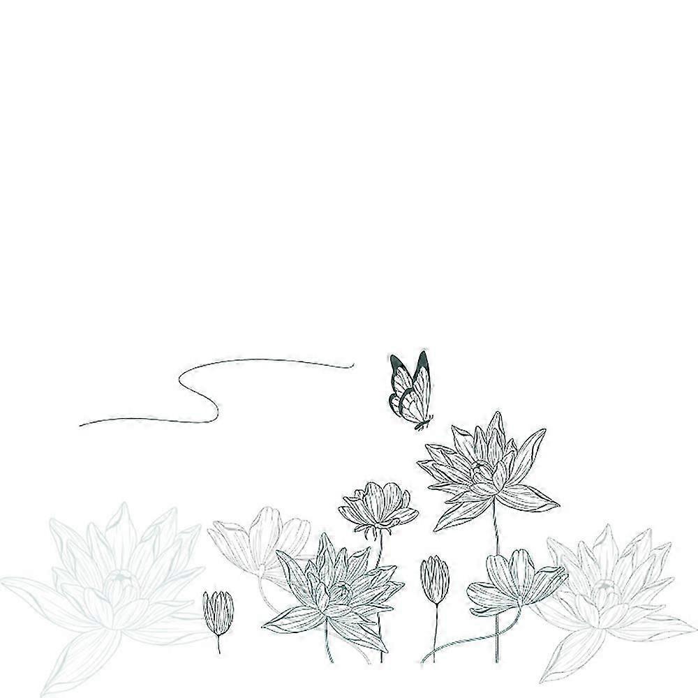 Creative Wall Sticker Cute Lotus Flowers Removable Wall Decor