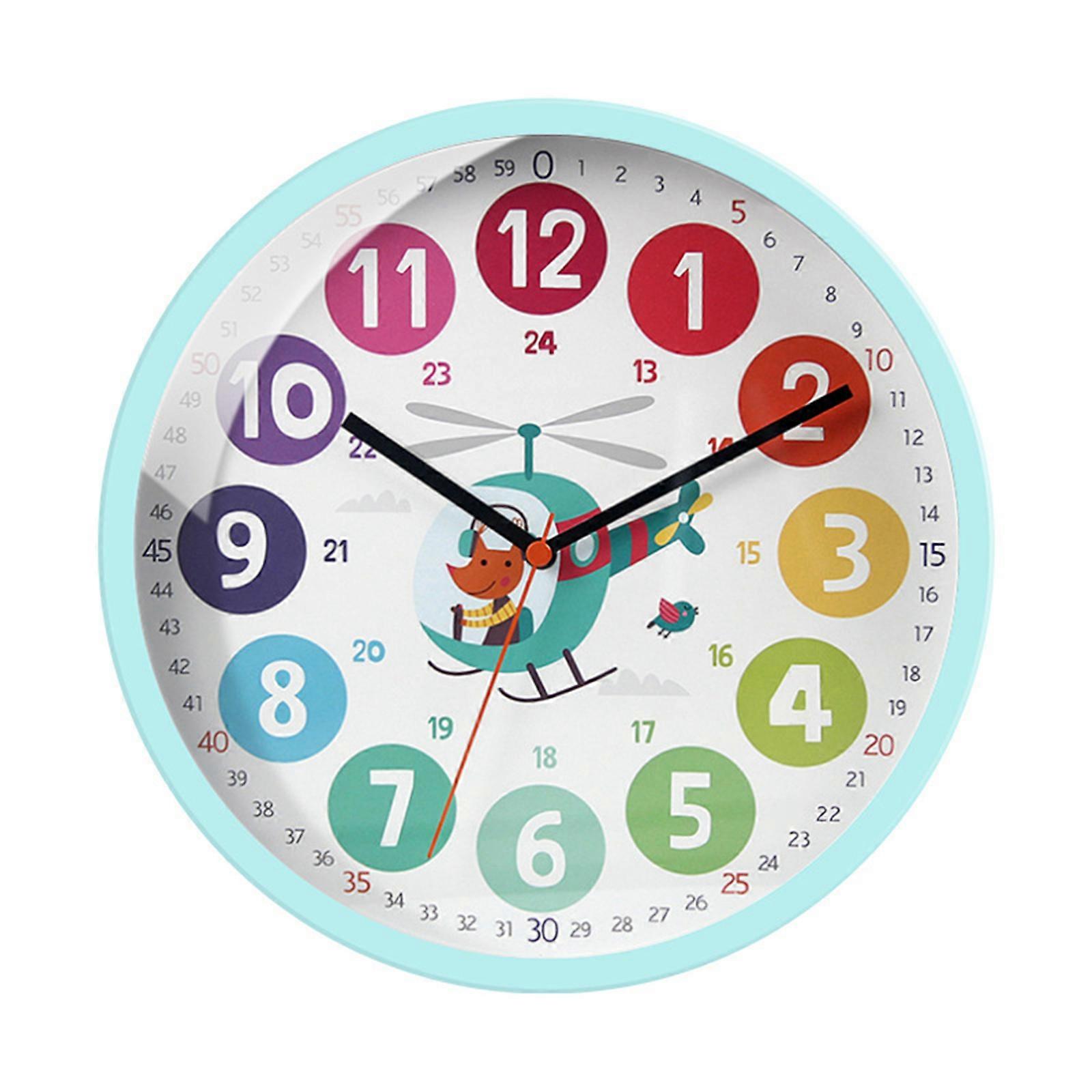 Simple Child Alarm Clock 10inch Quiet Movement Analogs Learnings Clock Colorful Kids Clock Teaching Clock for Kids