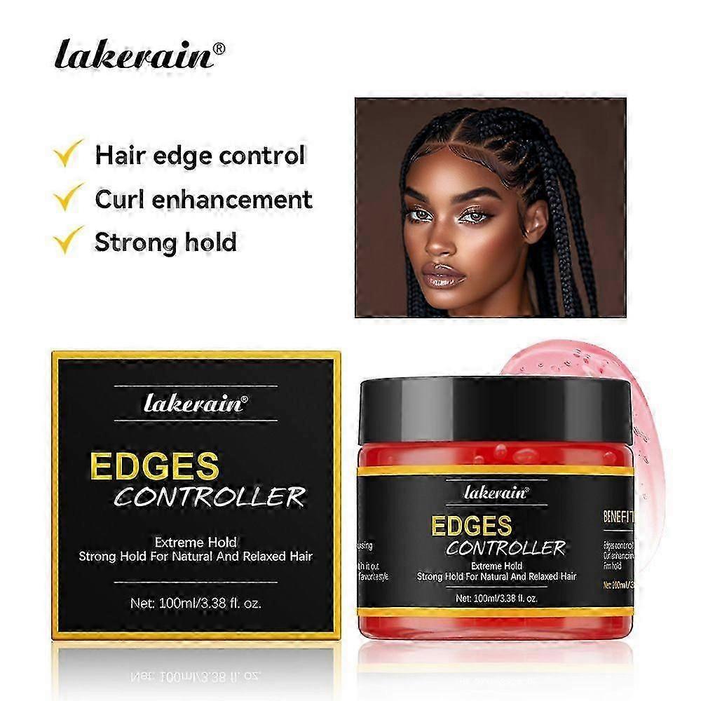Strong Hold Edge Control Gel mit Rizinusöl, nicht fettend, nicht schuppend, kein Weißstich, lang anhaltend, unterstützt das Haarwachstum, für alle Haartypen
