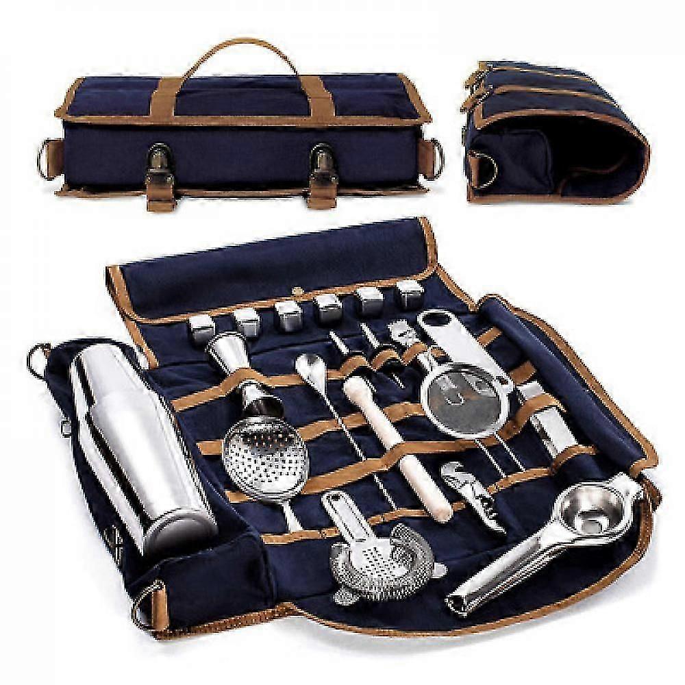 Bar Bartender Carrying Bag Creative Bartender Canvas Toolkit Pack Bar Tools Cocktail Shaker Set Storage Bag Only IYK ERD