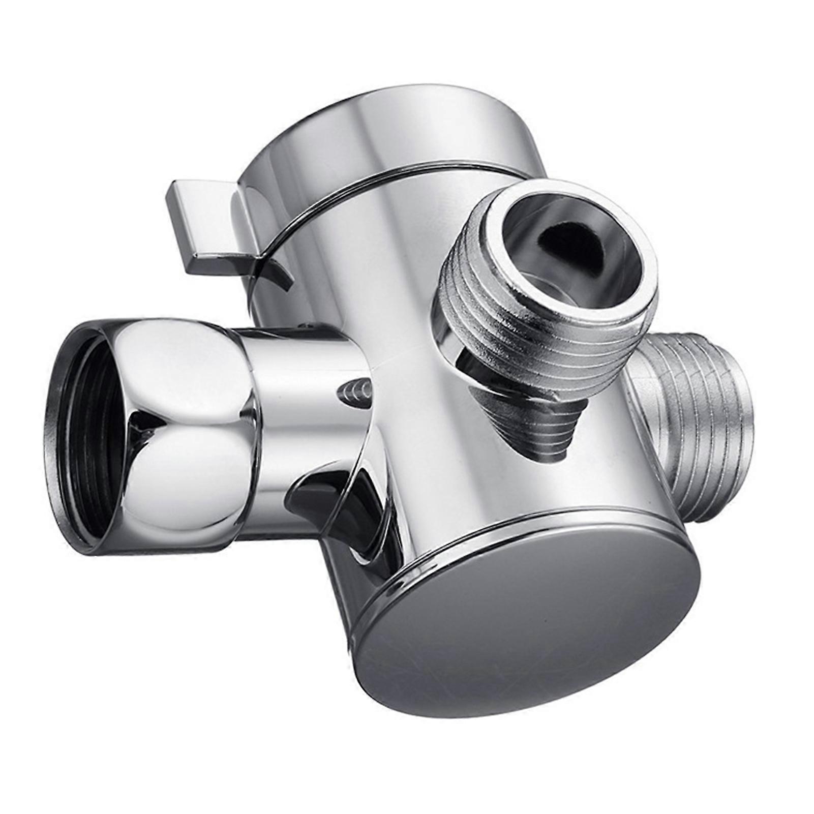 3-Way Shower Diverter Valve Mount G1/2 Handheld Shower Arm Diverter Splitter Polished Chrome Bathroom Shower System Replacement Part Attachment