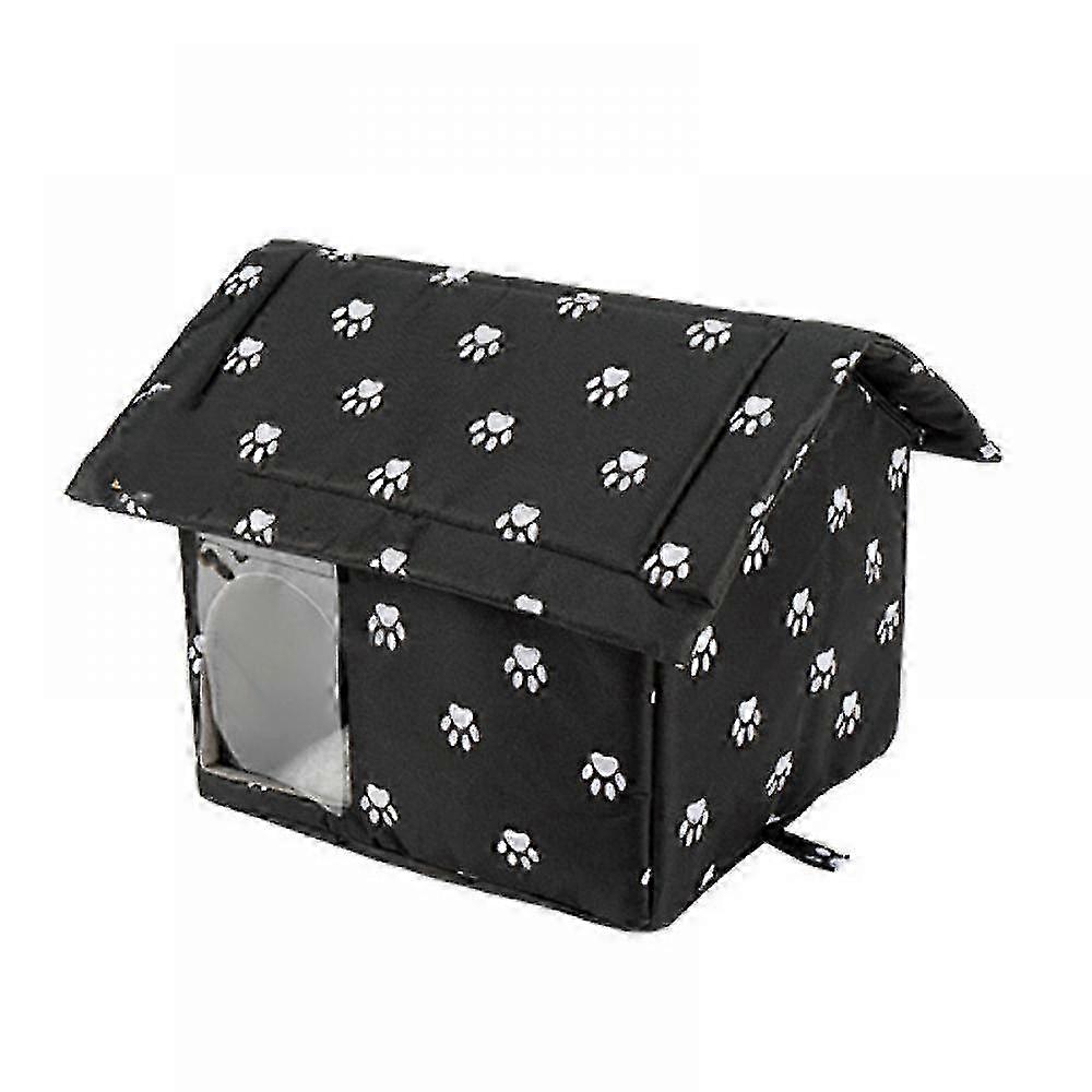 Weatherproof Insulated Cat House for Outdoor/Indoor Use, Warm Shelter for Feral Cats