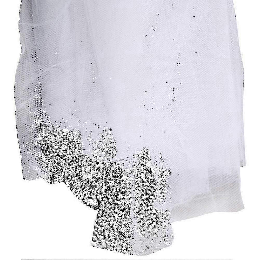 Polyester Fabric Canopy Beautiful Bed Canopy Mosquito Net for Double Bed Size White 210 X 190 X 240 Cm