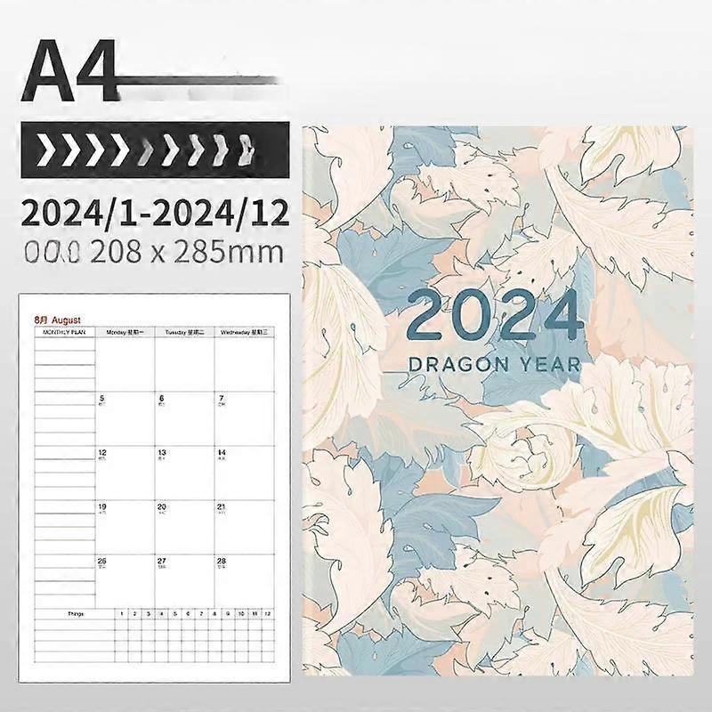 2024 Calendar Planner Notebook 365 Days Effeciency Notepad Weekly Goal Habit Tracker Kawaii Agenda Diary Schedules Organizers